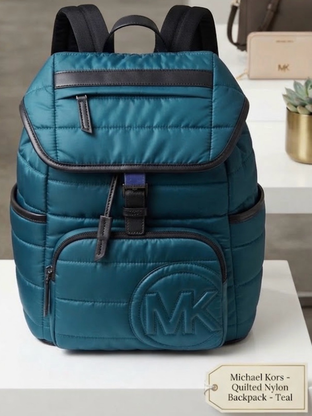 MICHAEL KORS BROOKLYN QUILTY LARGE BACKPACK LAPTOP SCHOOL WORK VACATION …